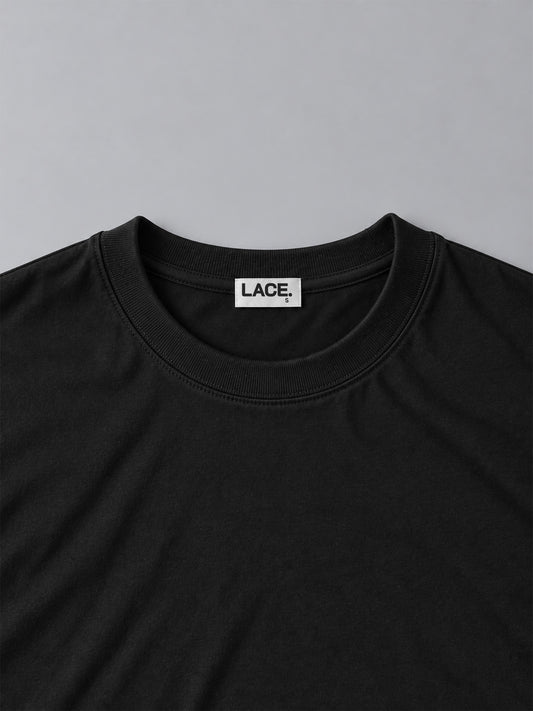 Lace Clothing Basic Shirt Black, Detailaufnahme LACE. Logo #black