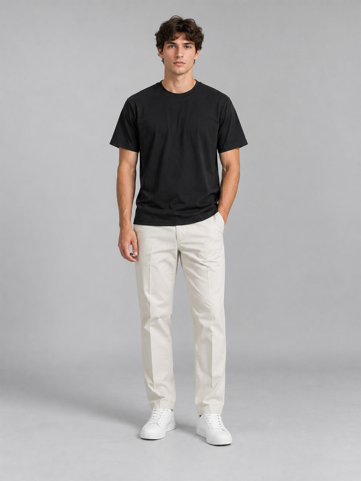 Lace Clothing Basic Shirt Black am Model, Vorderansicht #black