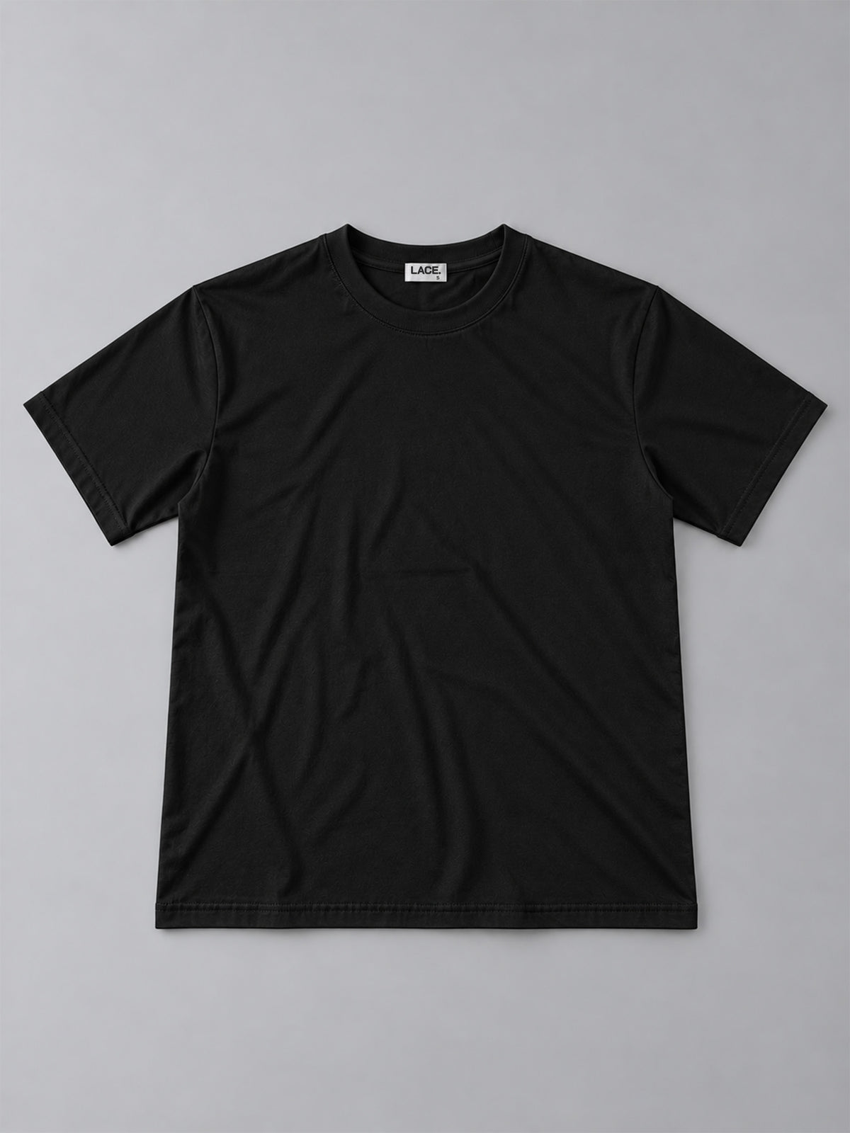 Lace Clothing Basic Shirt Black, Vorderseite flach mit LACE. Logo #black