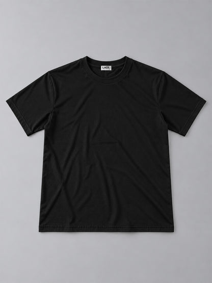 Lace Clothing Basic Shirt Black, Vorderseite flach mit LACE. Logo #black