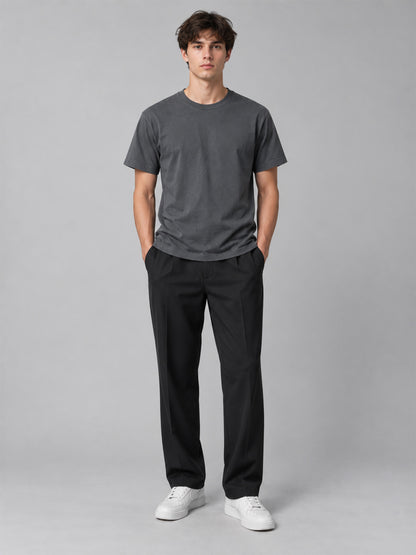 Lace Clothing Basic Shirt Dark Grey am Model, Vorderansicht #dark-grey