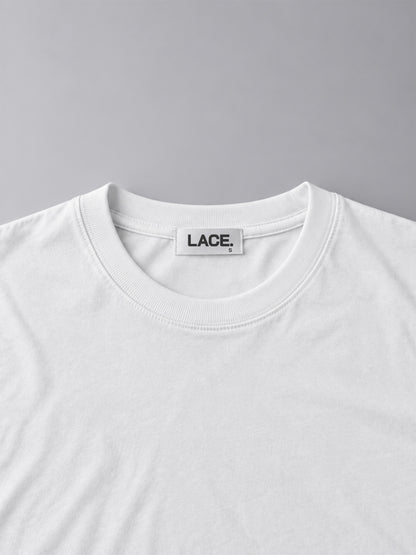 Lace Clothing Basic Shirt White, Detailaufnahme LACE. Logo #white