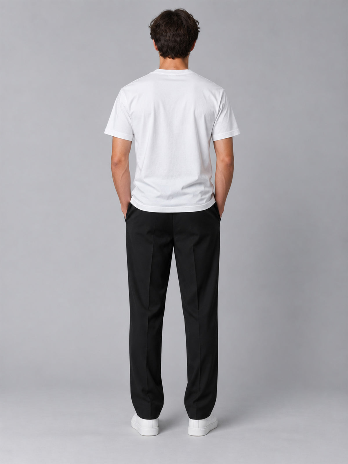 Lace Clothing Basic Shirt White am Model, Rückansicht #white