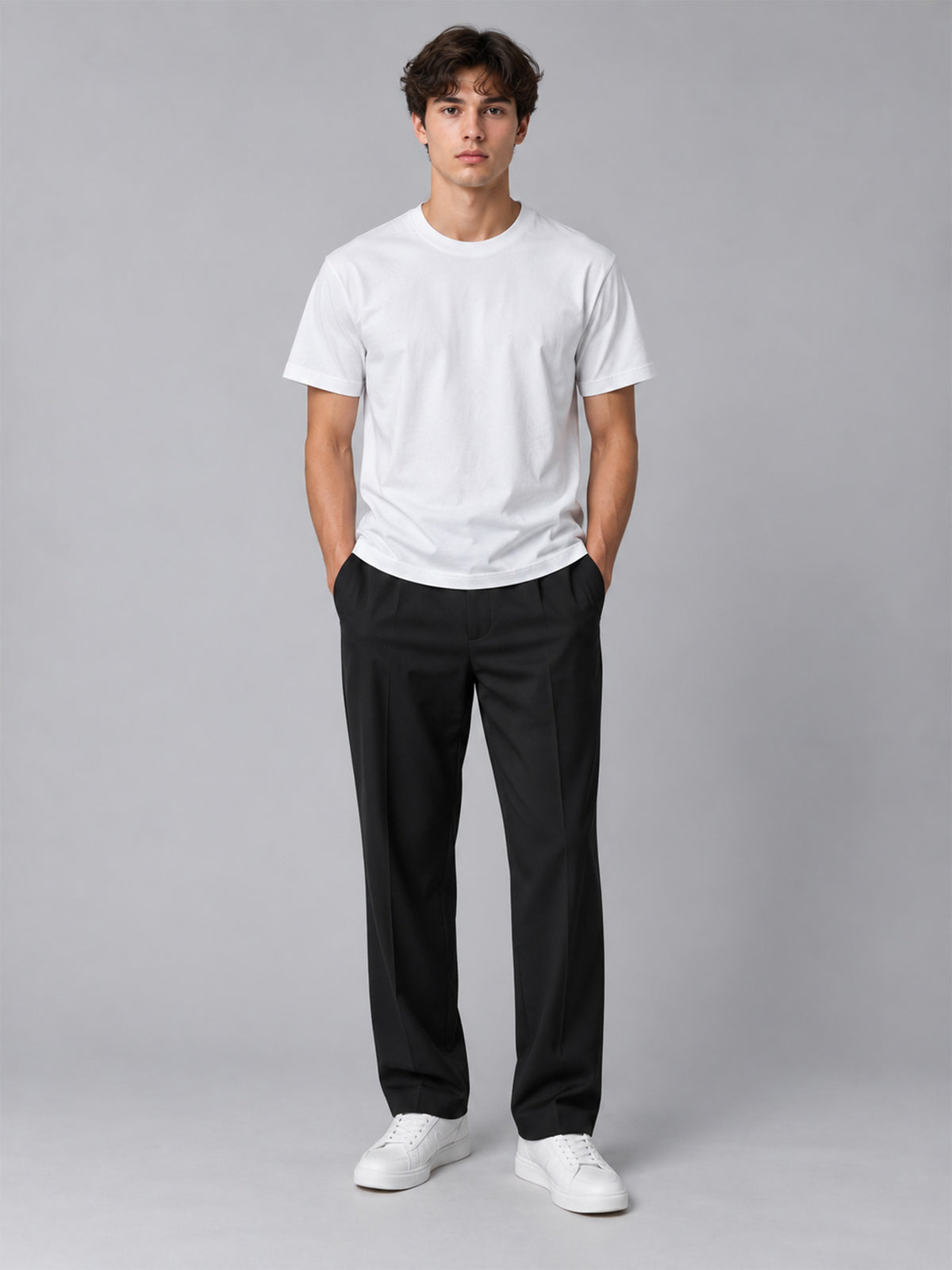 Lace Clothing Basic Shirt White am Model, Vorderansicht #white