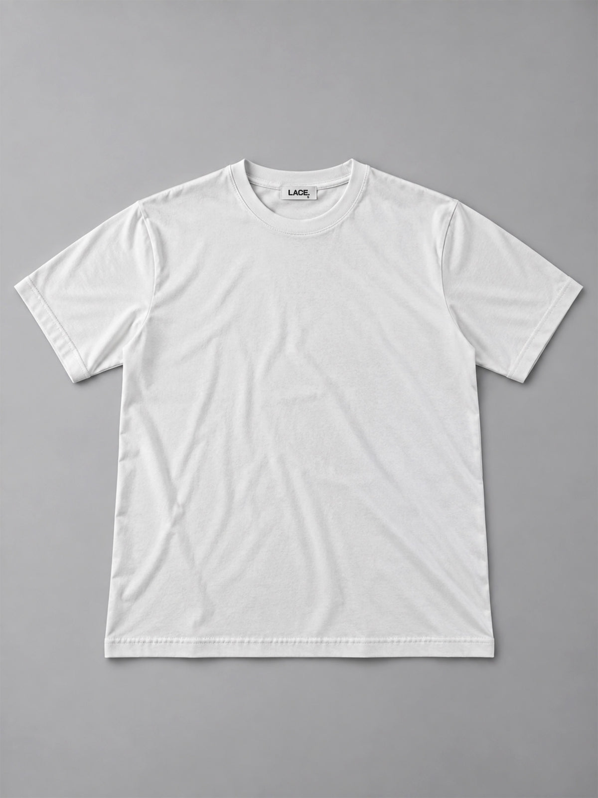 Lace Clothing Basic Shirt White, Vorderseite flach mit LACE. Logo #white