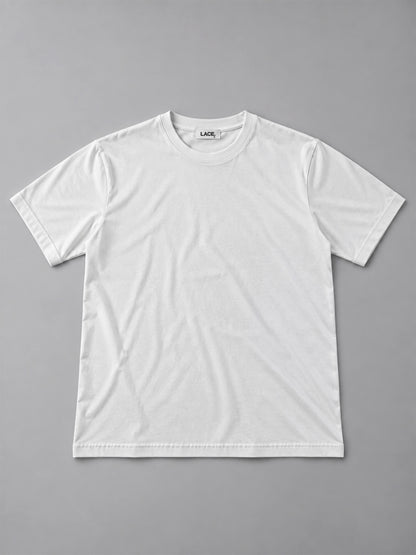 Lace Clothing Basic Shirt White, Vorderseite flach mit LACE. Logo #white