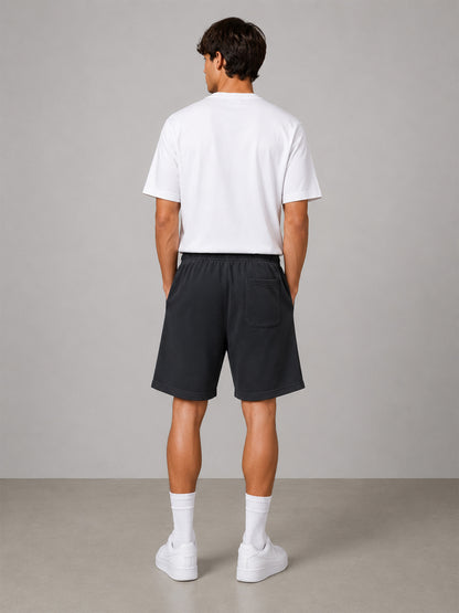Logo Sweat Shorts Dark Grey am Model, Rückansicht, Lace Clothing #dark-grey